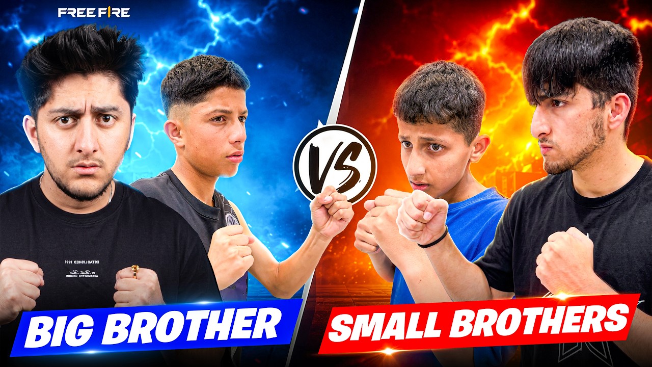 Big Brother Vs Small Brothers Crazy Free Fire Clash Squad Match !