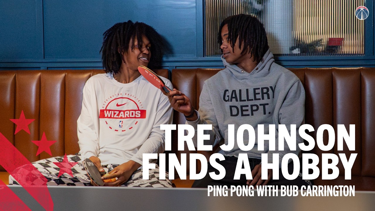 Tre Johnson Finds a Hobby: Ping Pong with Bub Carrington background