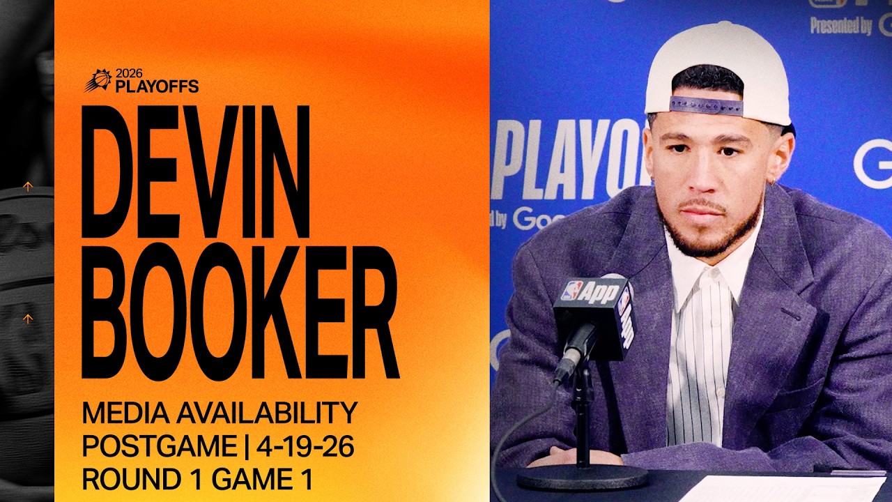 Devin Booker Postgame Media Availability | Phoenix Suns | NBA Playoffs background