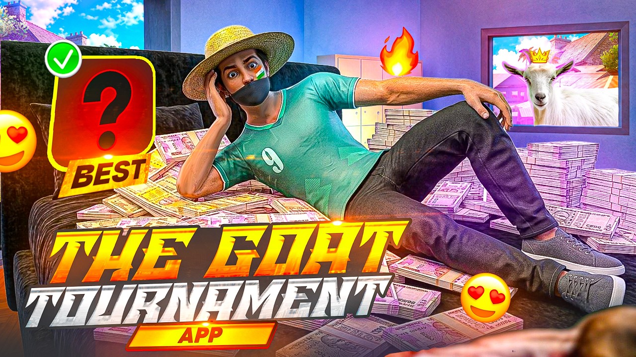 🐐 I Found The GOAT Tournament App! 💰 Entry ₹0 🤑 Per Kill ₹20 🤯 | Garena Free Fire background