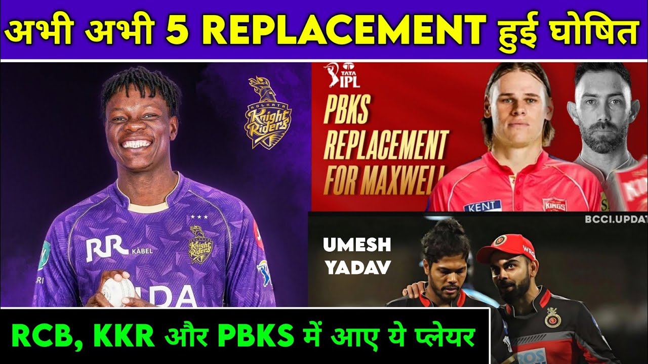 IPL 2026 Replacement Players - 5 New Replacement Players Joined These IPL Teams background