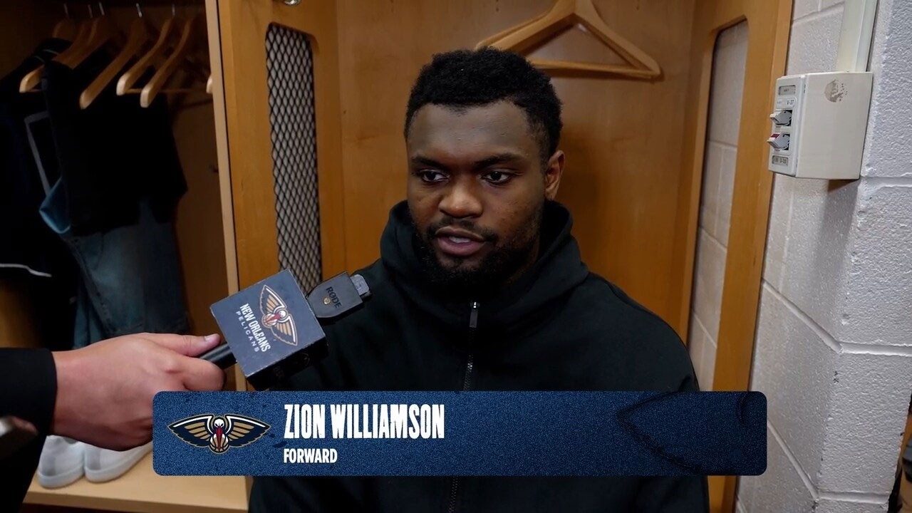 Zion Williamson | Pelicans-Rockets Postgame Interview 3/13/2026 background