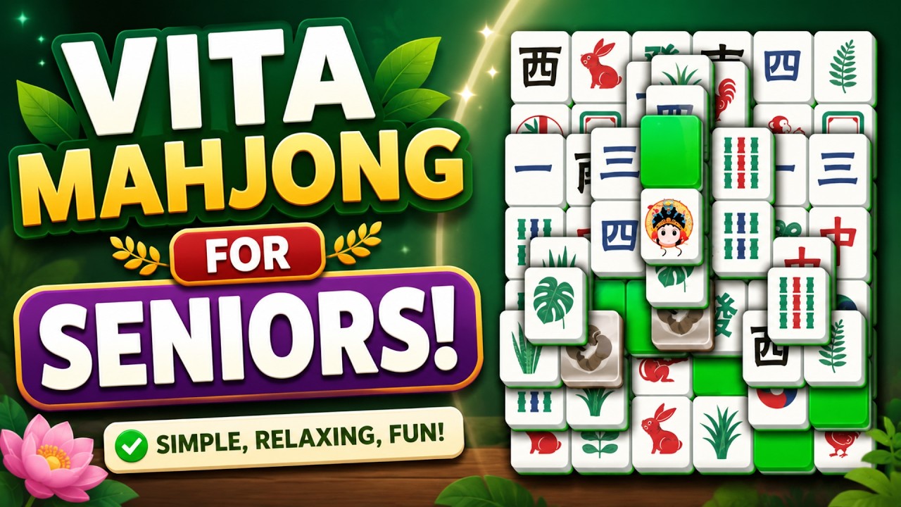 Vita Mahjong for Seniors | Satisfying Tile Matching Gameplay background