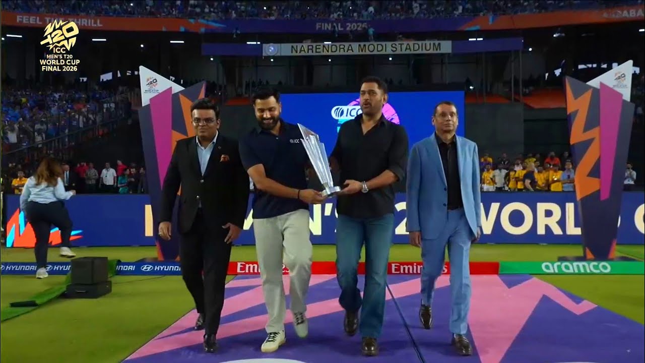 T20 World Cup 2026 Closing Ceremony - MS Dhoni & Rohit Sharma With Trophy | Dhoni Rohit With Trophy