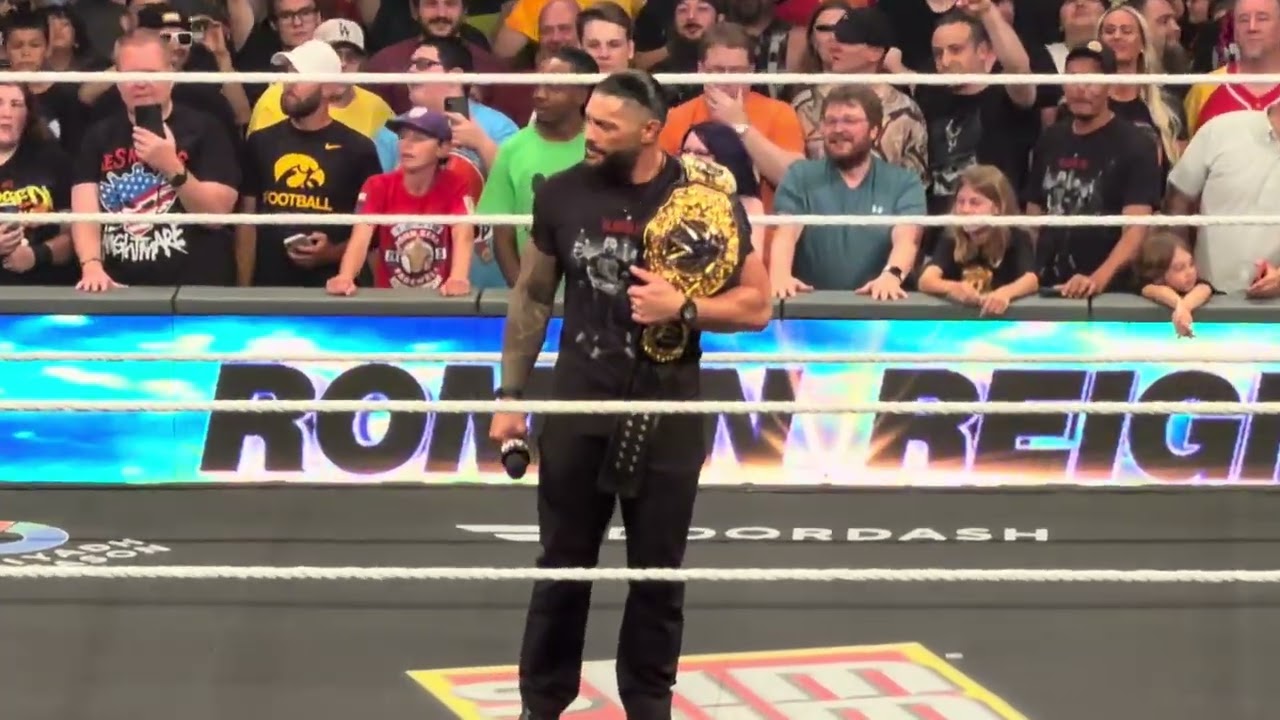 Roman Reigns tells Iowa to Acknowledge Me - WWE Raw 8/3/26 background