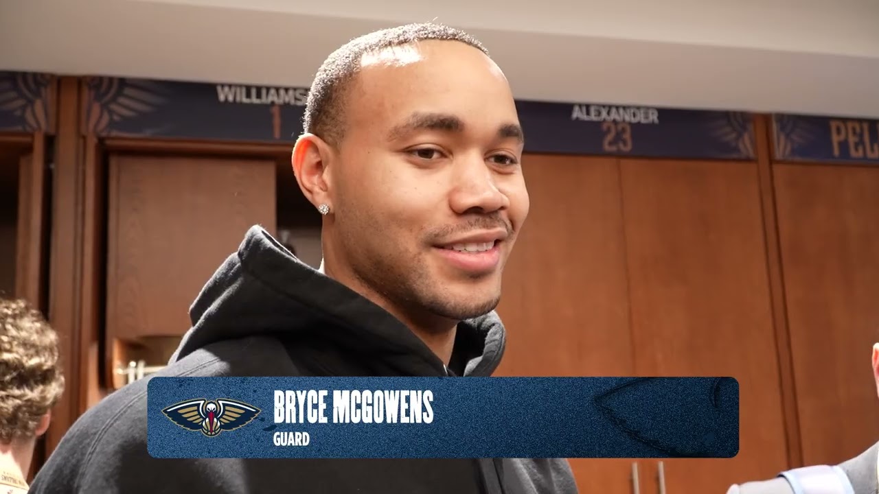 Bryce McGowens on NBA contract and start | Pelicans-Bucks Postgame Interview 2/20/2026 background