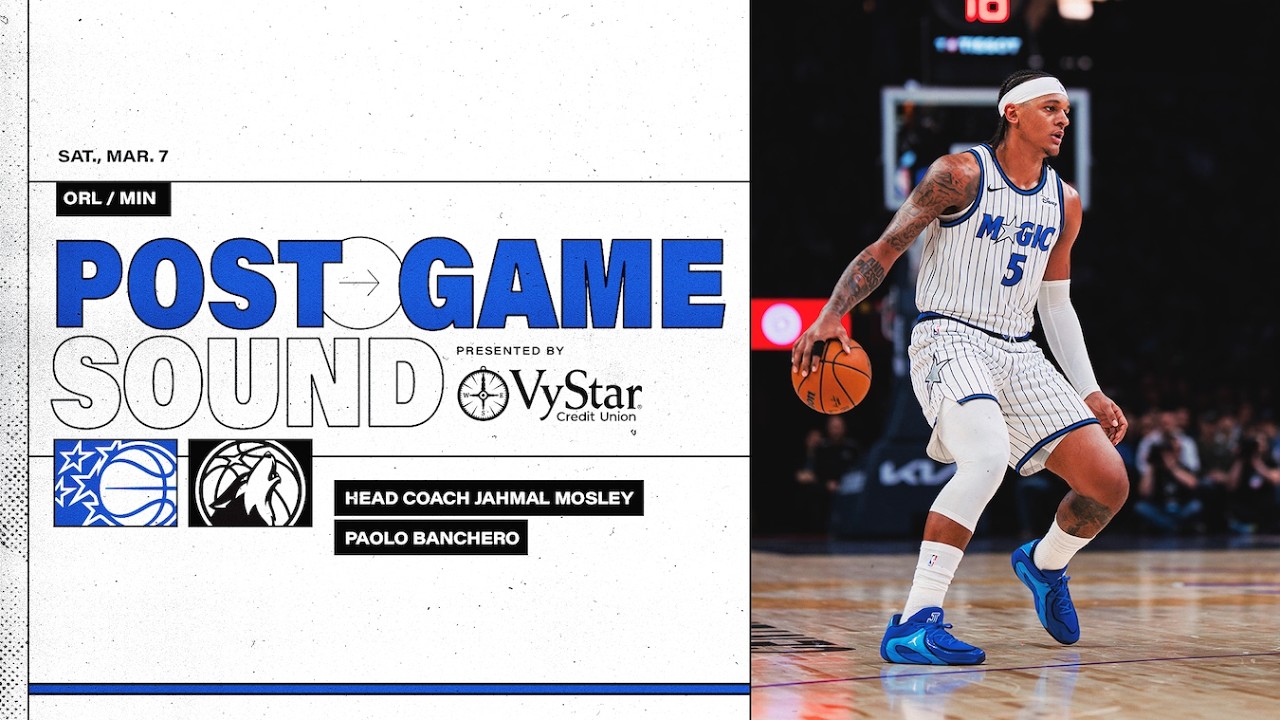 POSTGAME SOUND: ORLANDO MAGIC VS. MINNESOTA TIMBERWOLVES | COACH MOSE & PAOLO BANCHERO background