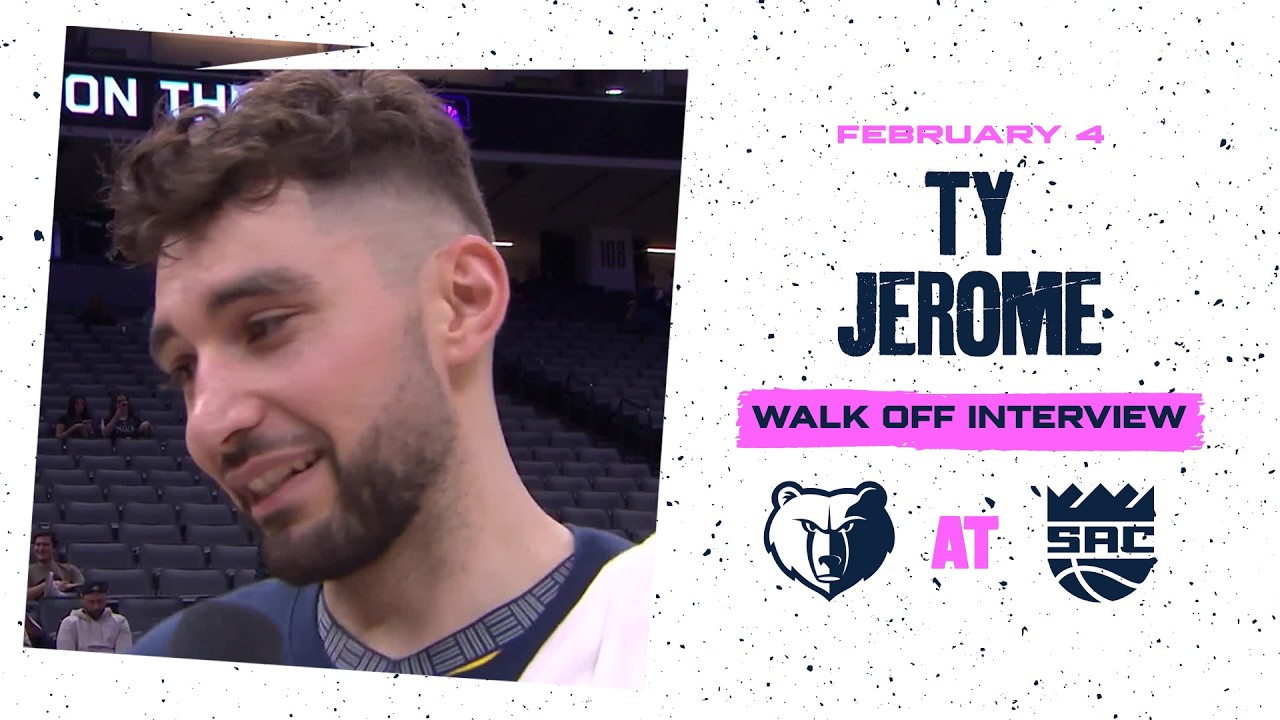 Ty Jerome Walk off Interview | Grizzlies vs. Kings background