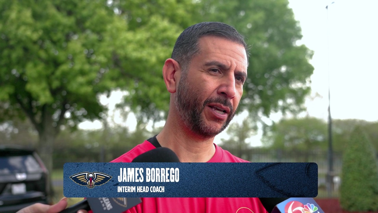 James Borrego on last stretch of season | Pelicans Practice 3/31/26 background