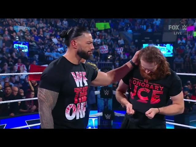 Solo Sikoa Acknowledges Roman Reigns + Sami Zayn Gets New T Shirt - WWE Smackdown 9/23/22 background
