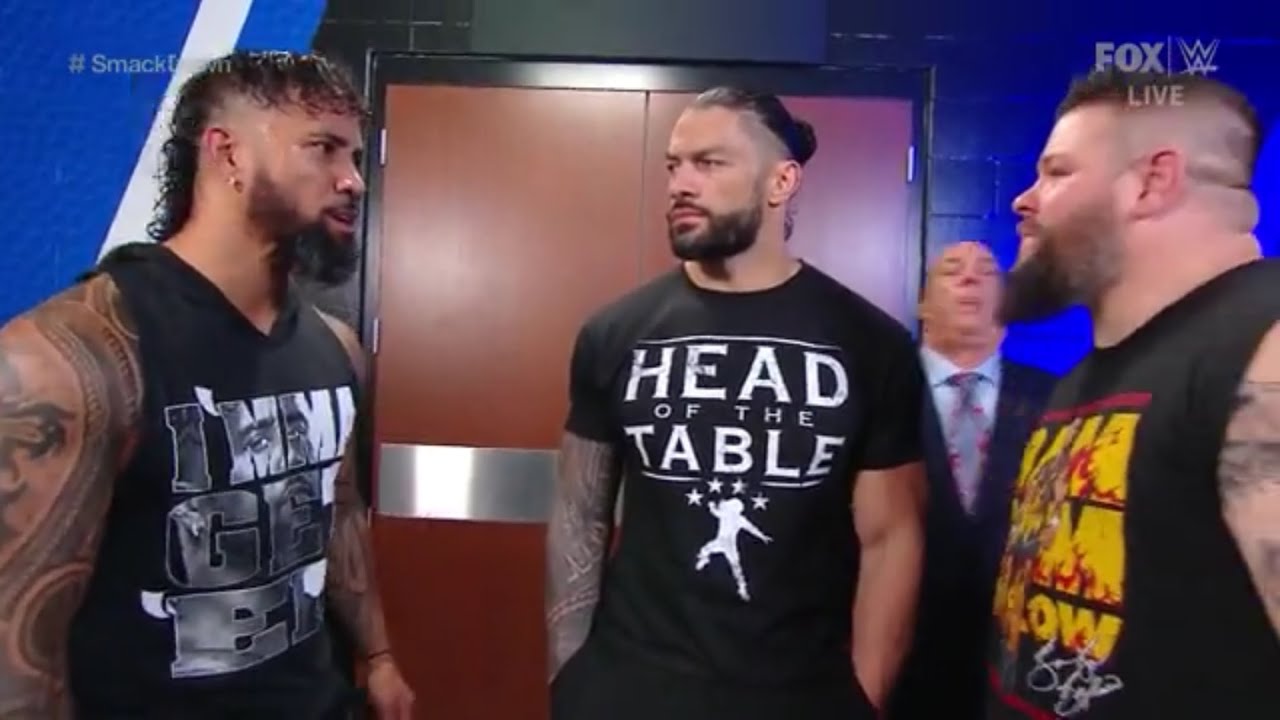WWE Smackdown 11/27/20 Roman Reigns, Jey Uso & Kevin Owens Full Backstage Segment background