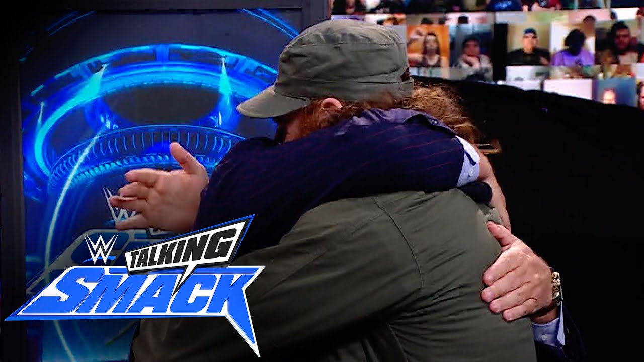 Sami Zayn and Paul Heyman hug it out: WWE Talking Smack, April 24, 2021 background
