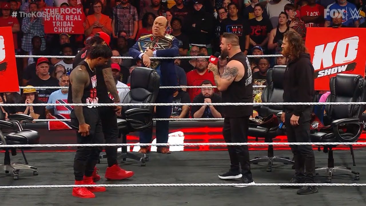The Bloodline confronts Sami Zayn and Kevin Owens (1/2) - WWE SmackDown 5/26/2023 background