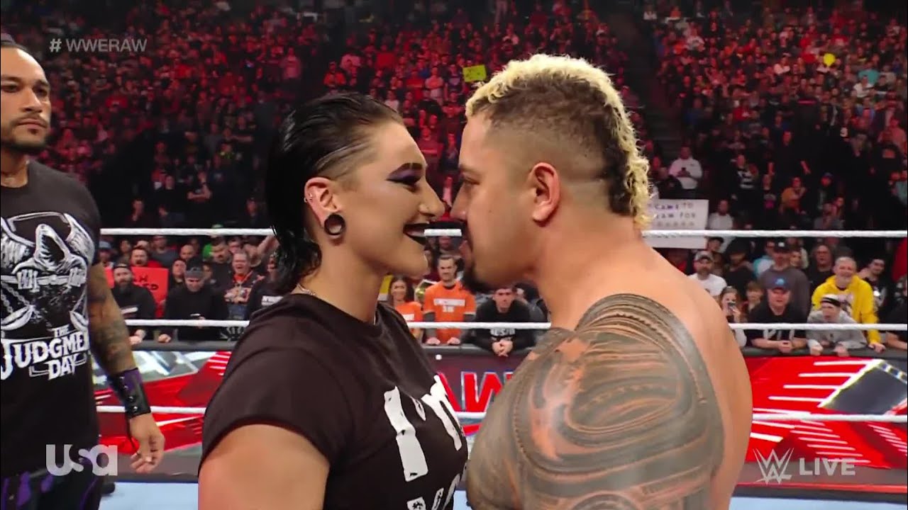 The Judgement Day & The Bloodline Promo + Rhea & Solo Staredown - WWE Raw 1/16/23 (Full Segment) background