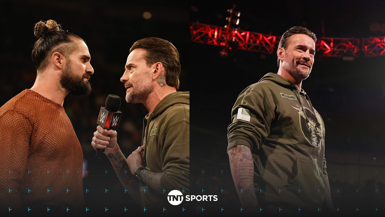 WWE RAW OPENING SEGMENT: CM Punk and Seth “Freakin” Rollins engage in a chaotic confrontation 🔥 background