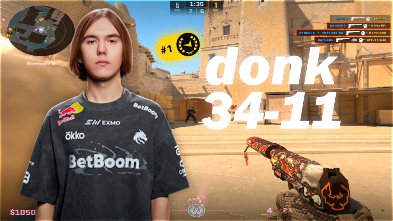 donk (34-11) 5513 ELO - FACEIT TOP #1 | CS2 DEMO POV + VOICECOMMS