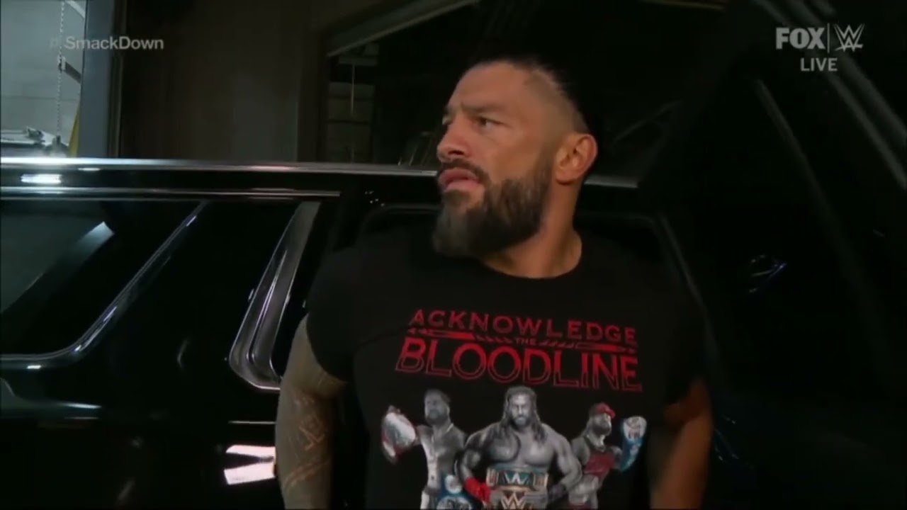 Roman Reigns arrives at the arena - WWE SmackDown 8/19/2022 background
