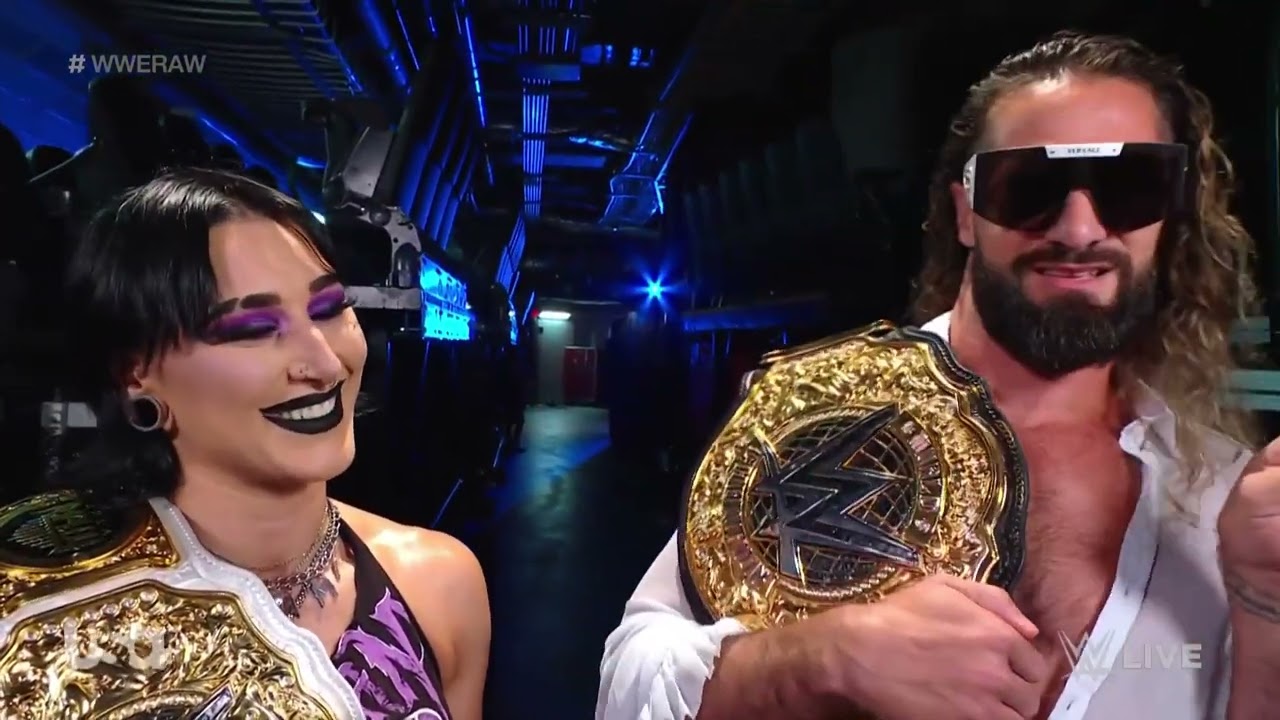Seth Rollins & Rhea Ripley Backstage Promo – WWE Raw 10/23/23 background