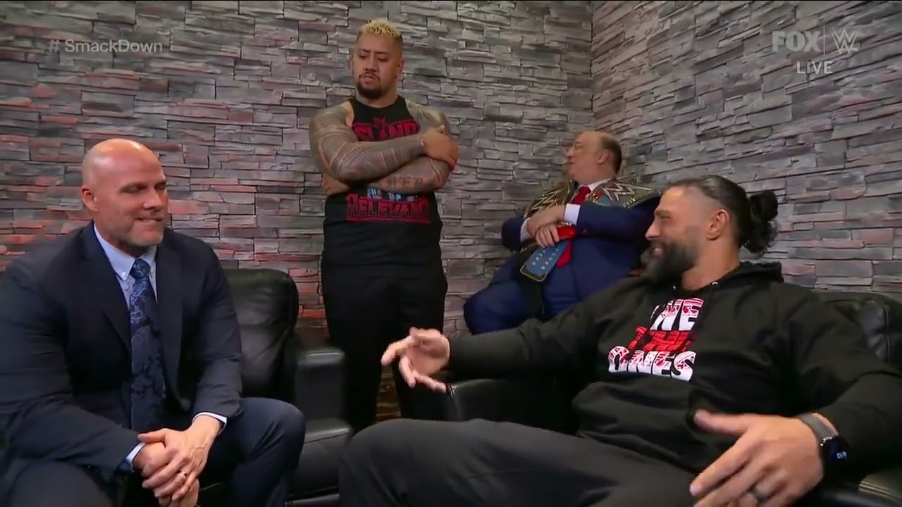 Roman Reigns & Adam Pearce Backstage Segment - WWE Smackdown 12/16/22 background