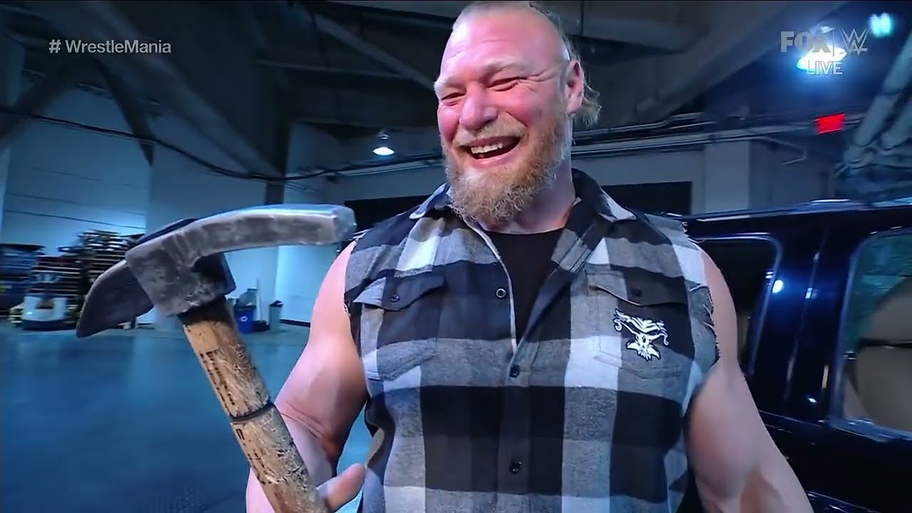 Brock Lesnar Destroys Roman Reigns Car And Security's - WWE Smackdown Live 3/25/22 (Full Segment) background