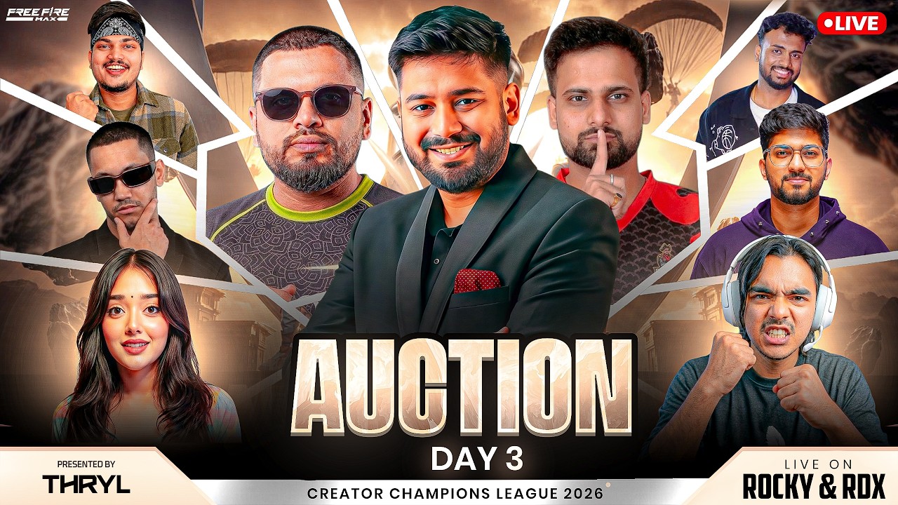 Creator Champions League 2026 - Auction Day 3 | The Forge Begins #freefire #freefirelive #gyangaming