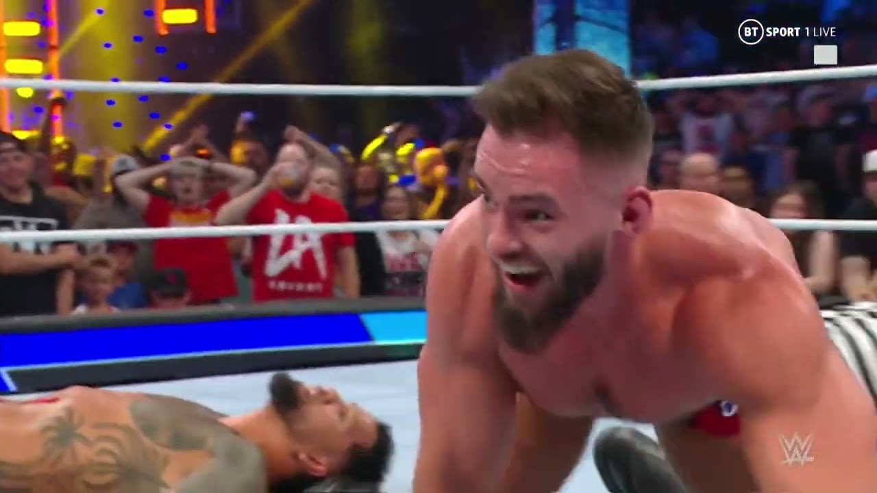Jey Uso vs Austin Theory US Championship | WWE Smackdown 6/9/23 (Full Match) background