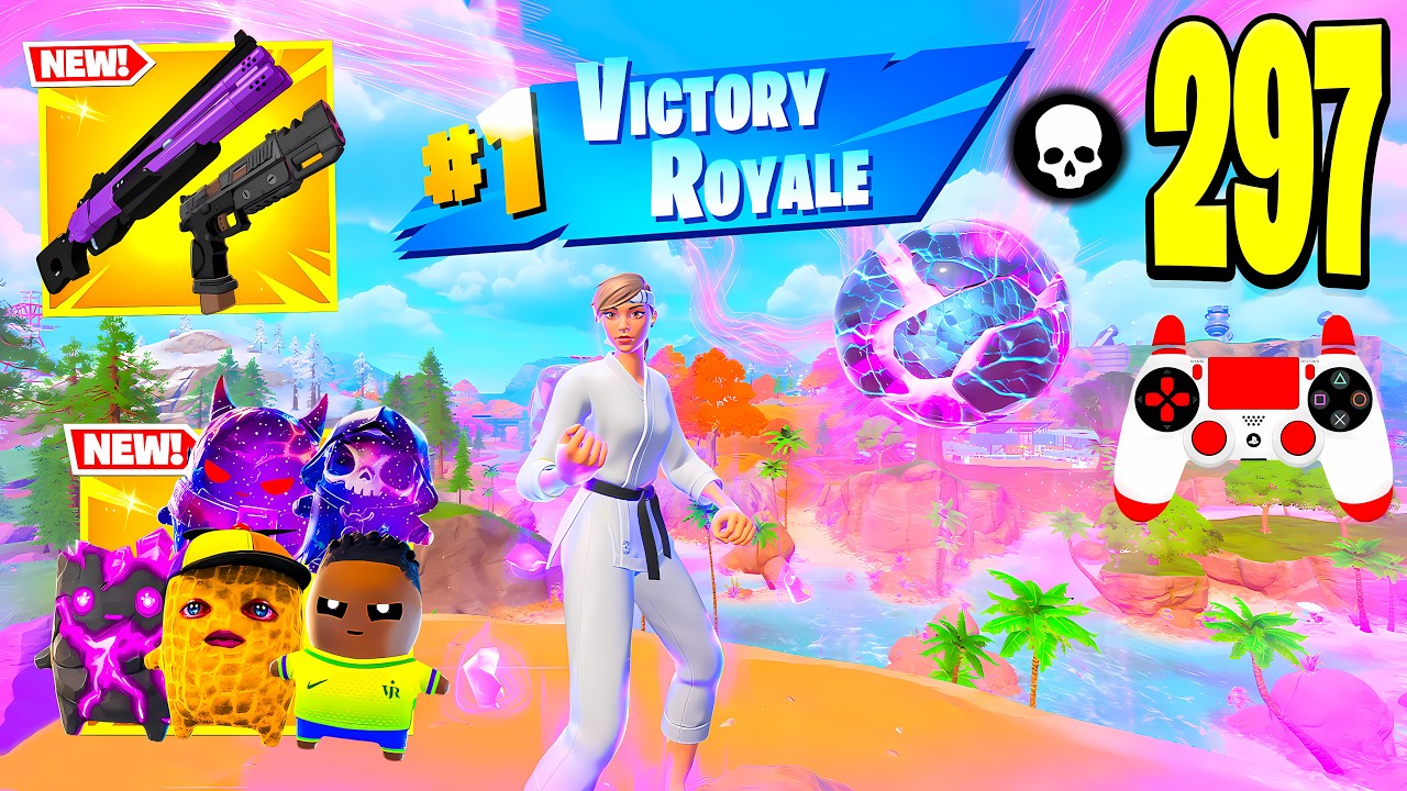 297 Elimination "Zero Build" Gameplay Wins (Fortnite Chapter 7 Season 3 New Season!) background