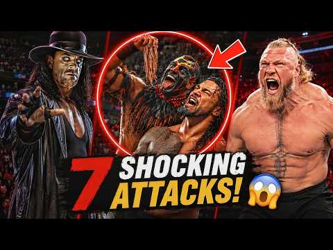 WWE के 7 SHOCKING Attack Moments 😱 | जब Match ही बदल गया | Wrestlyze background