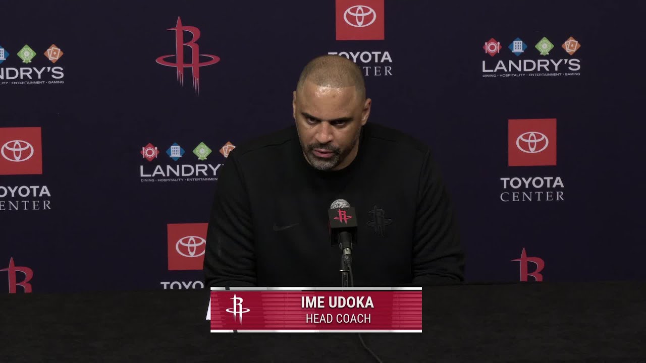 Press Conference by Ime Udoka vs Raptors background