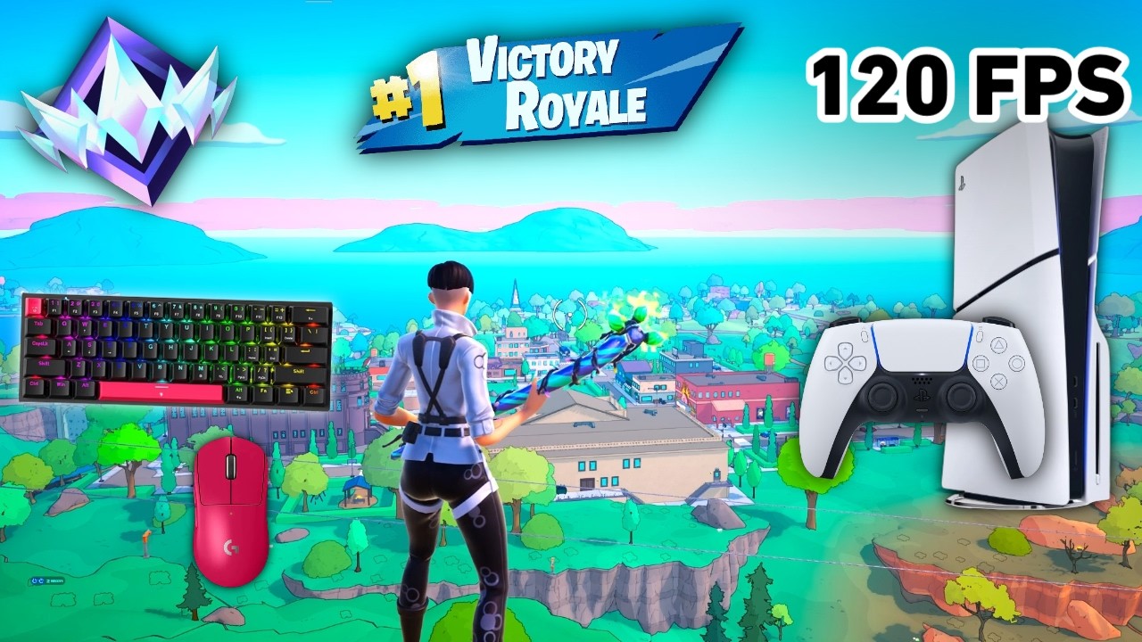 Fortnite Unreal Ranked Reload On PS5 Slim | Keyboard & Mouse Gameplay | 120 FPS | 4K background