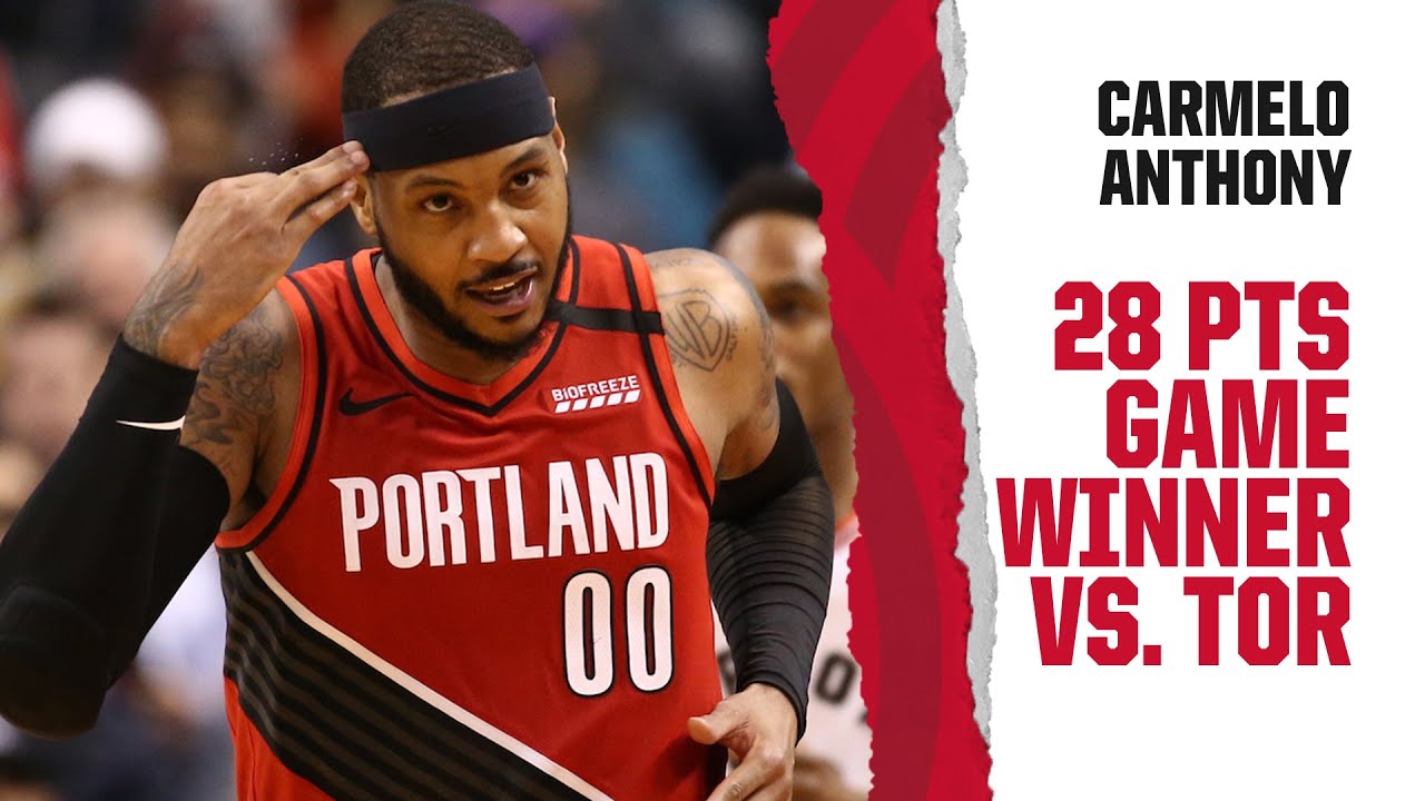 Carmelo Anthony (28 PTS, 7 REB) Highlights | Trail Blazers at Raptors background