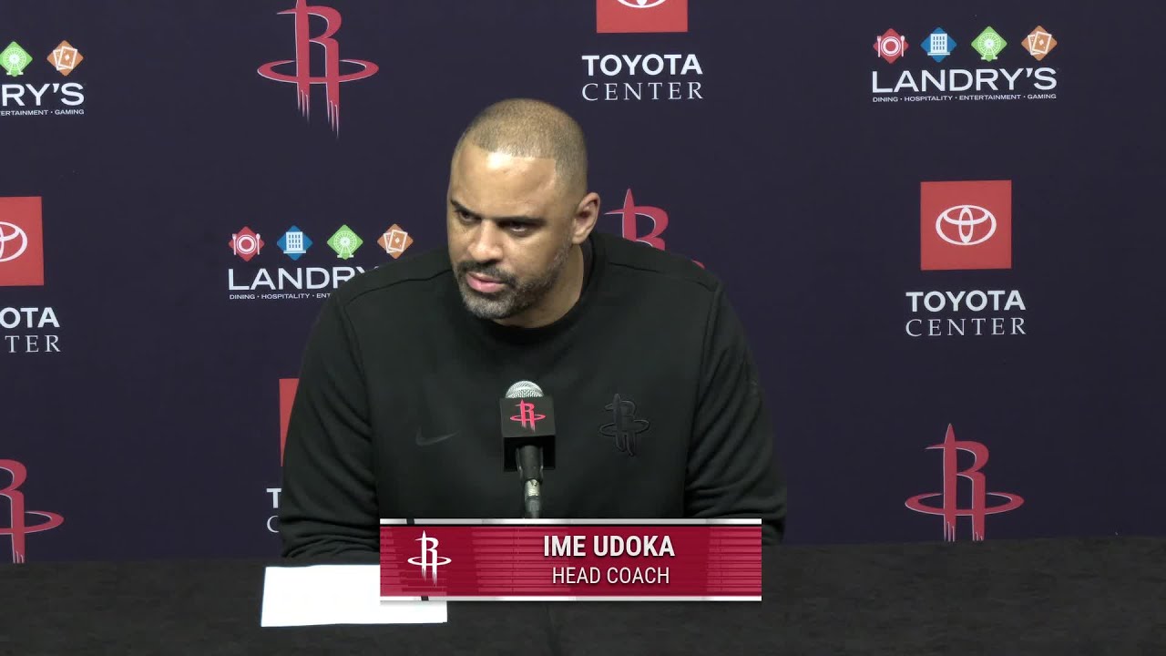 Press Conference by Ime Udoka vs Hawks background