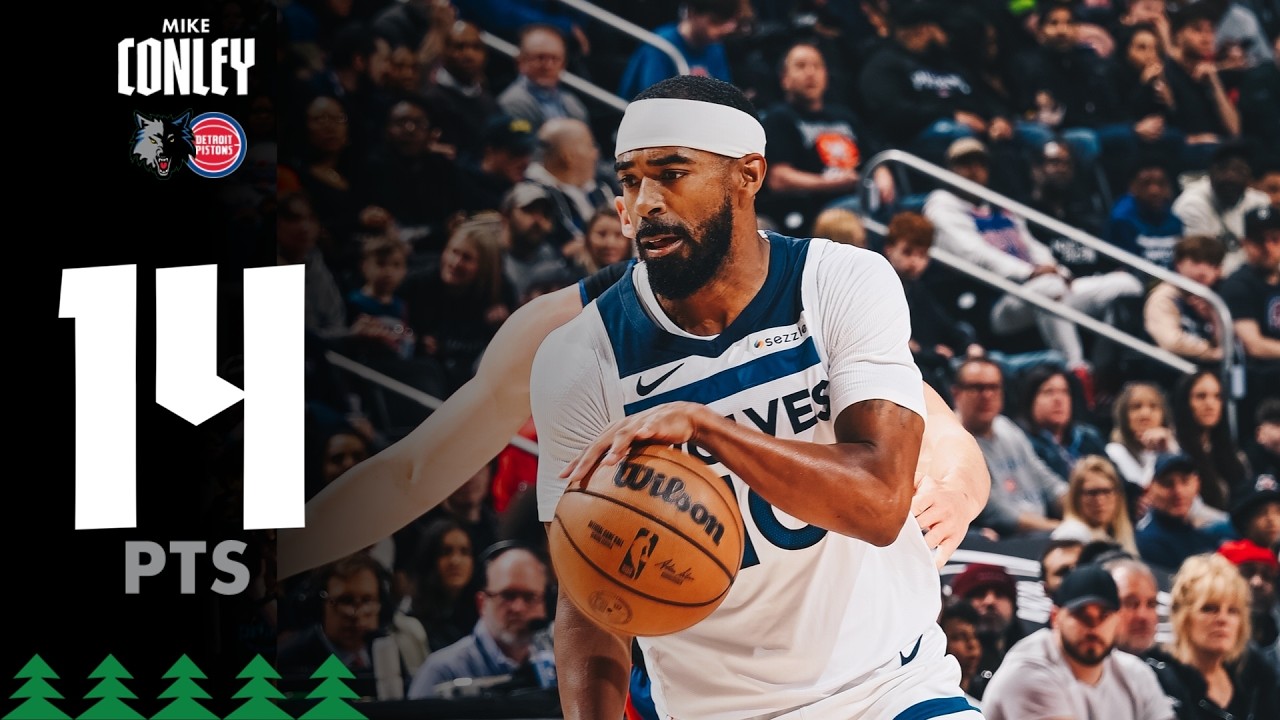 Mike Conley Has Season-High 14 Points At Pistons | 04.02.26 background
