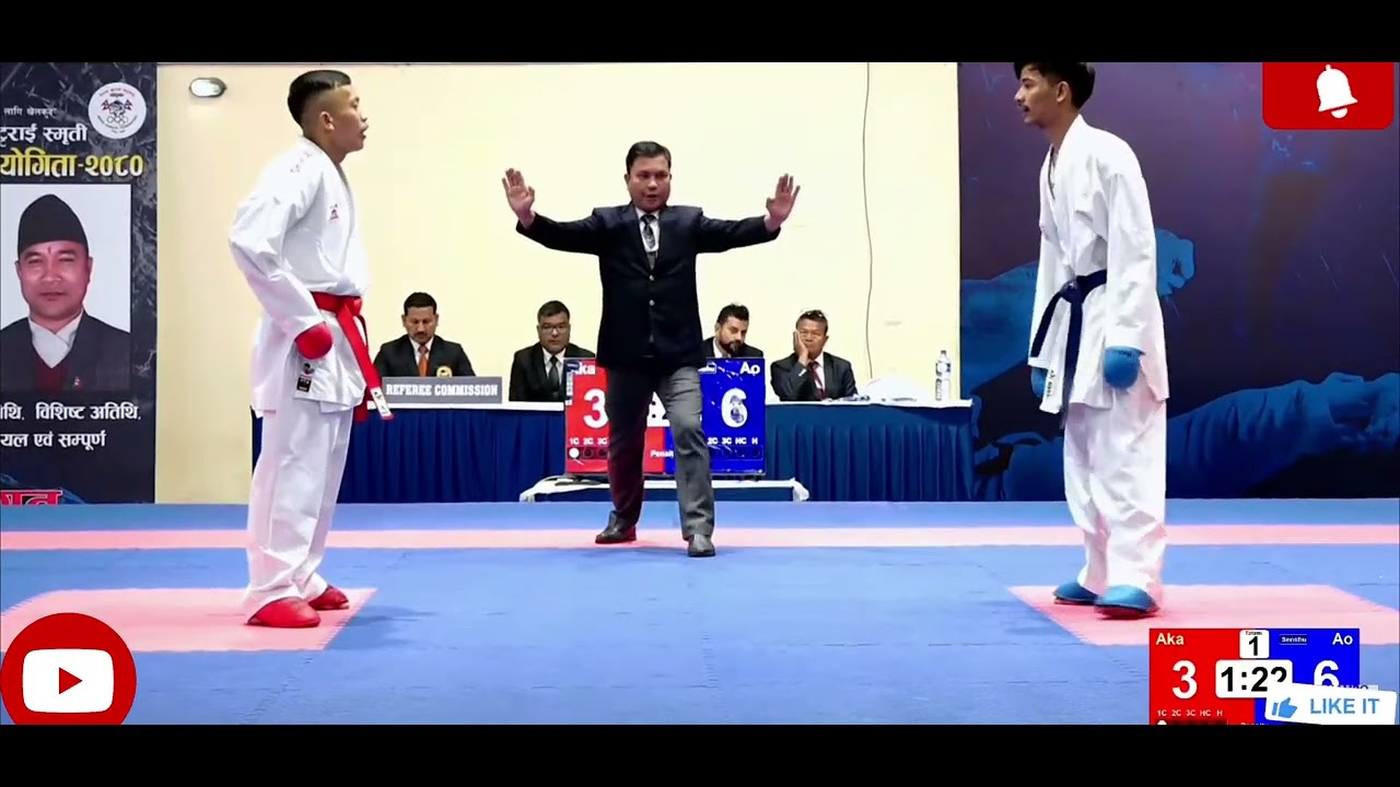3rd Krishna prasad national Game.. Yam Bahadur (APF AKA🔴) VS Rahul (Lumbini Province AO🔵).. background