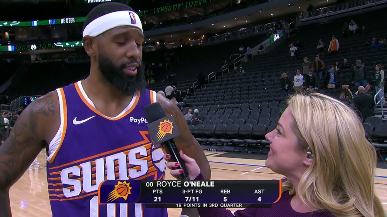Royce O'Neale Postgame On-Court Interview after 18 points in third quarter win vs Milwaukee Bucks