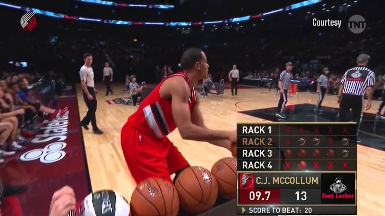CJ McCollum Competes in Foot Locker Three-Point Contest background