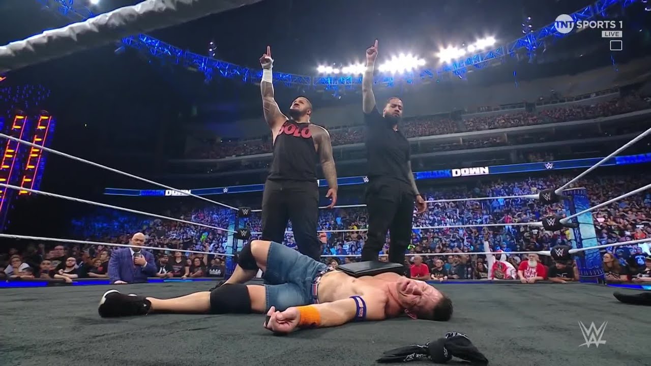Jimmy Uso & Solo Sikoa Attack John Cena – WWE Smackdown 9/22/23 (Full Segment) background