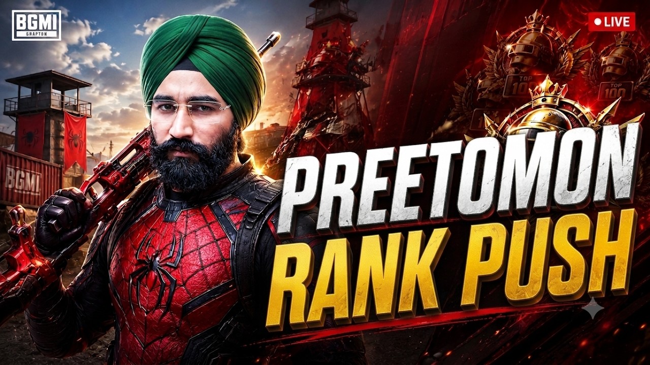 RANK PUSH โ SPIDER MON PREETO : BGMI LIVE ๐ฅ | PUBG background