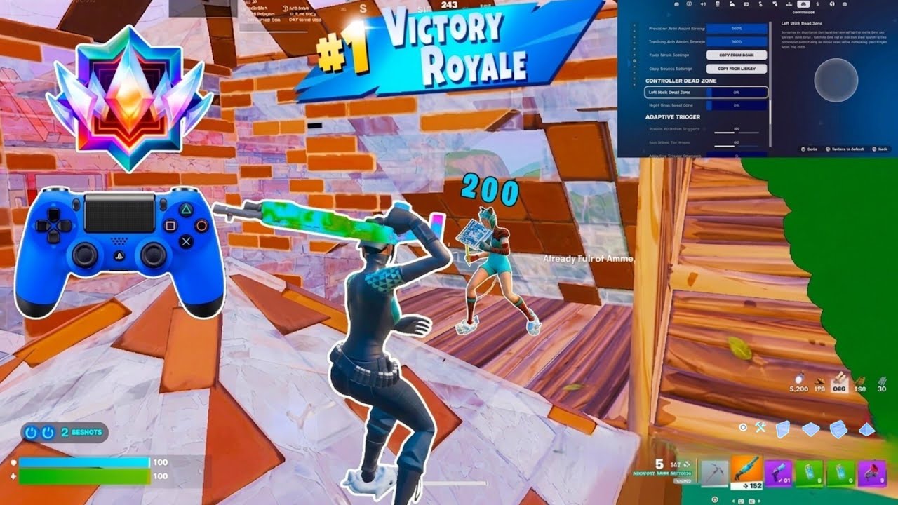 NEW* Best controller settings fortnite | Unreal Reload Ranked PS4 Controller Gameplay