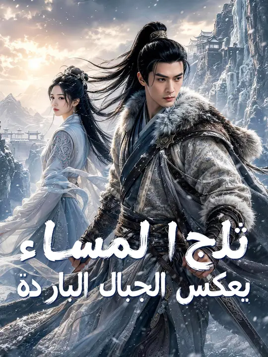 ثلج المساء يعكس الجبال الباردة poster