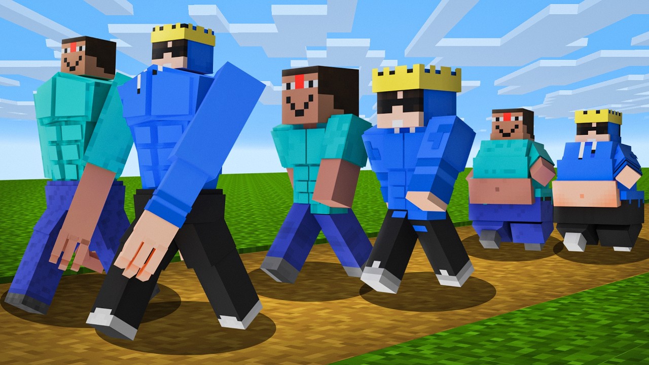 Alpha and Tikawar From FAT to STRONGEST in Minecraft..