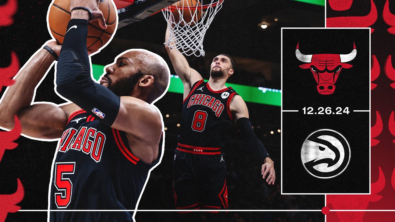 Zach LaVine scores a season-high 3️⃣7️⃣ in Atlanta | Team Highlights vs. Hawks | Chicago Bulls background