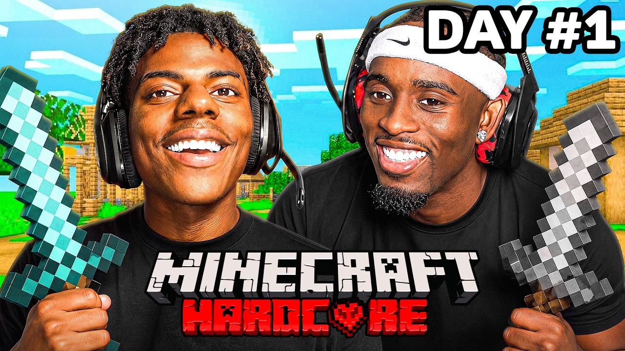 MINECRAFT HARDCORE ALL BOSSES DAY 1 🍄🔨🧟♂️ft. KaiCenat