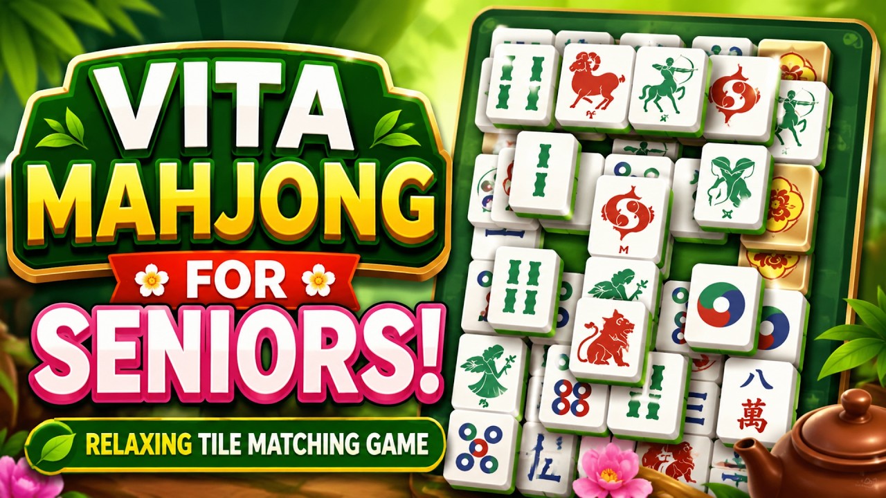 Vita Mahjong for Seniors Gameplay đ Relaxing Tile Matching Game background
