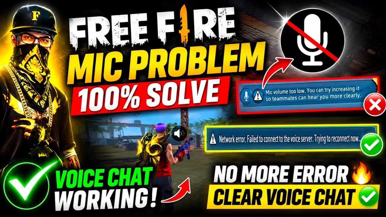 Network error. Failed to connect to the voice server. Trying to reconnect now problem fix free fire background