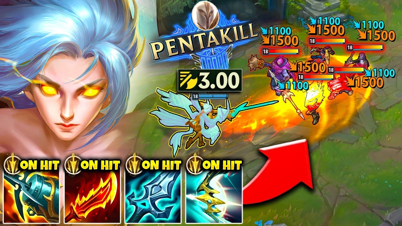 WHEN KAYLE HITS 3.00 ATTACK SPEED YOUR TEAM GETS DELETED FAST! (PENTAKILL) background