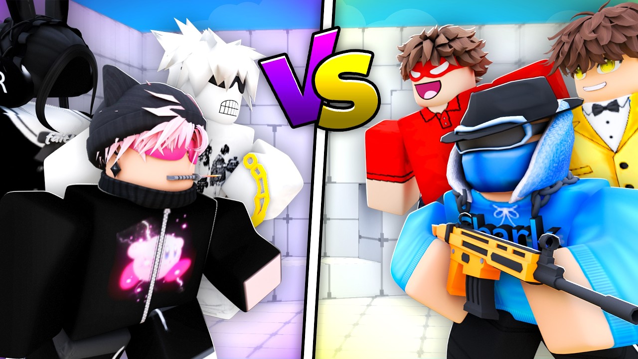 PRO CLAN vs YOUTUBER CLAN in Roblox Rivals! background