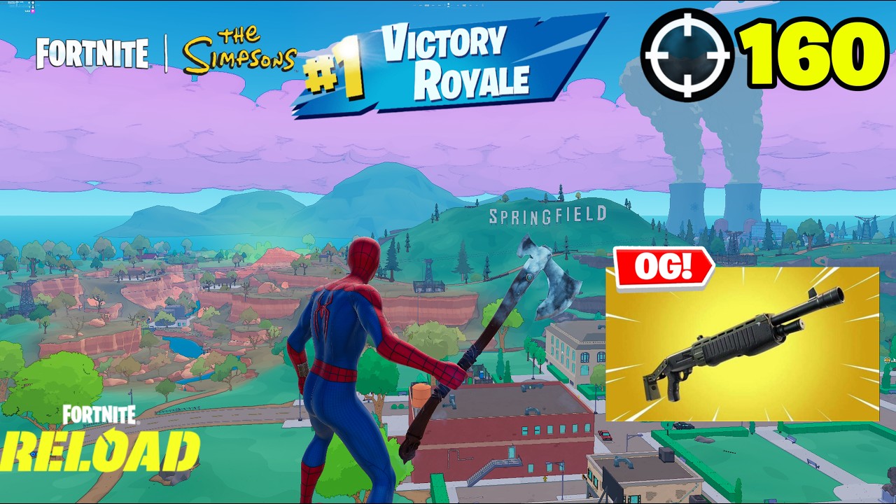 160 Elimination Solos "Fortnite Simpsons Reload” Gameplay Wins (PS5 Controller) background