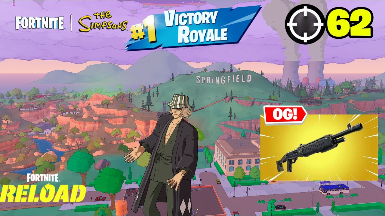 62 Elimination Solos "Fortnite Simpsons Reload” Gameplay Wins (PS5 Controller) background