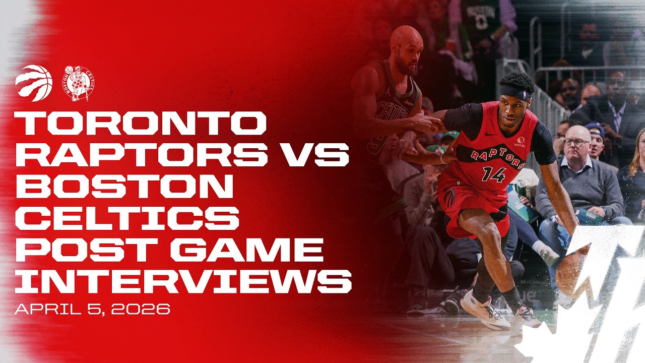 Toronto Raptors Full Media Availability | Post Game at Celtics | April 05, 2026 background